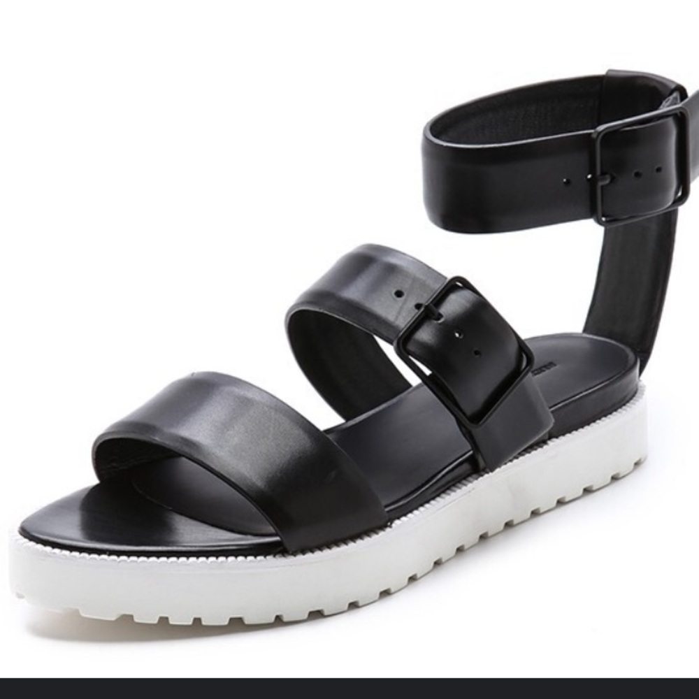 Alexander Wang Black Leather Straps Pointed Toe Sandal Size 39 NWOT